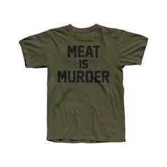 MEAT IS MURDER MENS OLIVE T-SHIRT